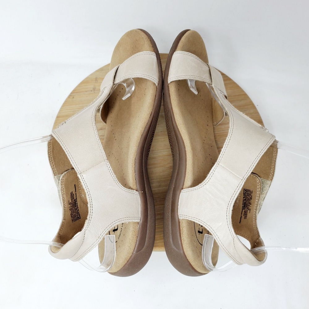 Taos The Show Sandals Womens 7 Leather Comfort Adjustable T Strap Shoes - Picture 10 of 13